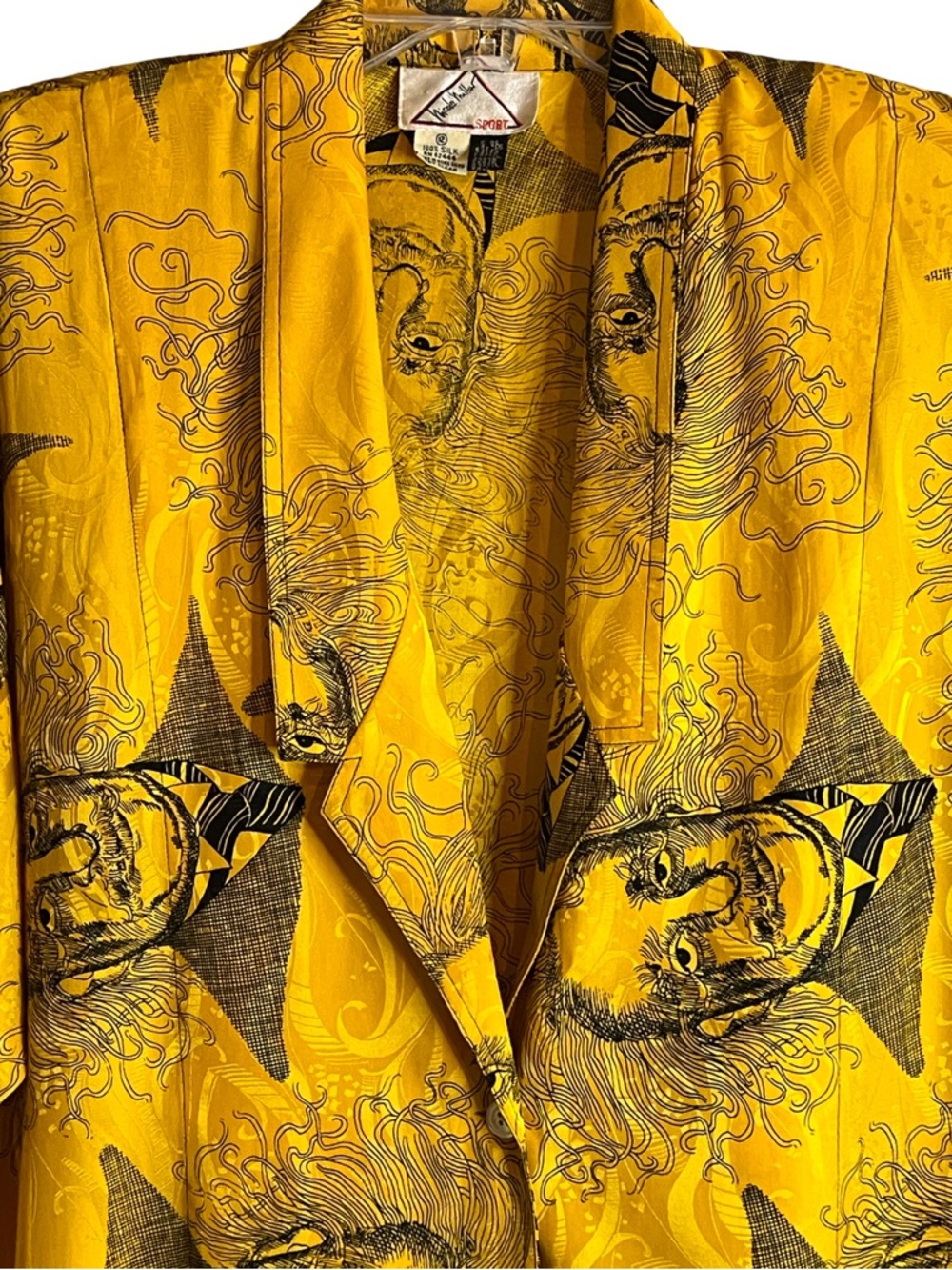 Vintage Nicole Miller Sport Silk Albert Einstein Graphic Blazer Jacket Size 12 - Picture 2 of 6